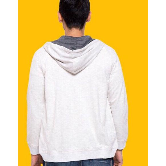 Murah BANGET. Jaket Hoodie Pria Nevada Putih .,.,.,..,