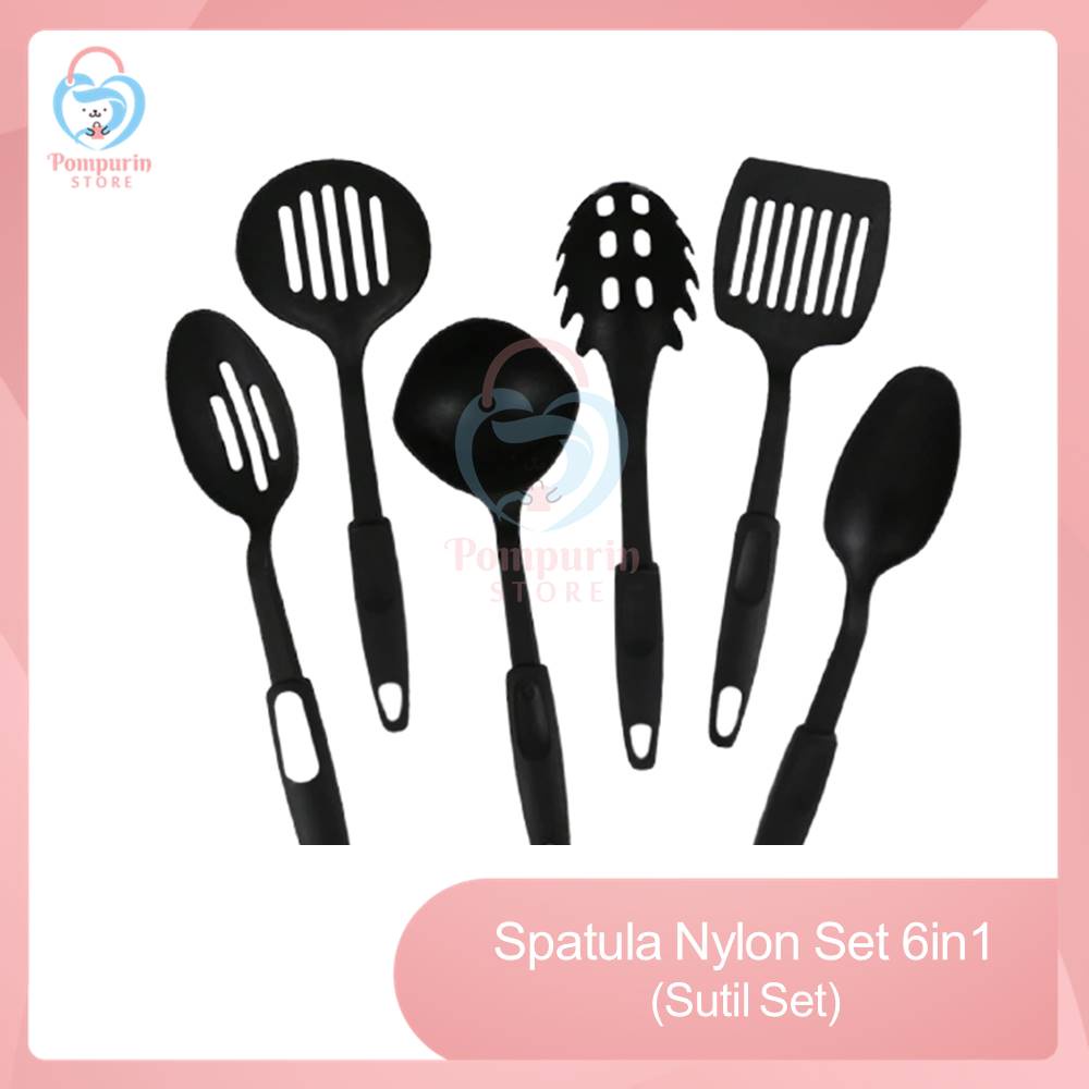 Jual Spatula Nylon Set In Sutil Hitam Kitchen Tools Alat Masak