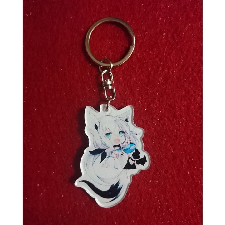 Gantungan Kunci Shirakami Fubuki Hololive Vtuber V3 - Keychain Acrylic Ganci Akrilik