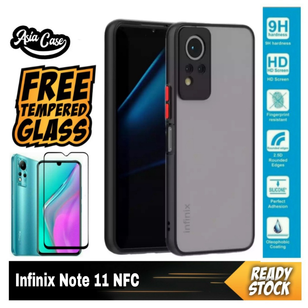 Case INFINIX NOTE 11 NFC / NOTE 11 Free Tempered Glass Full Cover Casing My Choice Dove Protection C