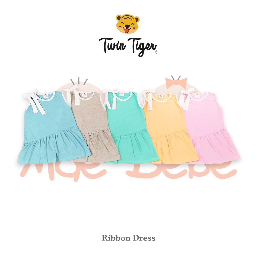 Twin Tiger Baby Ribbon Dress Anak Perempuan 12 - 36 Bulan