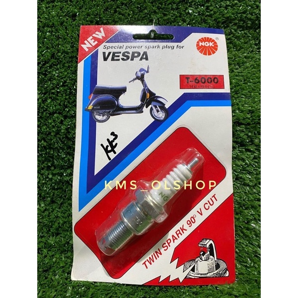 Busi Vespa 2T NGK T6000 Drat Panjang Spark Plug Original Satria / Ninja