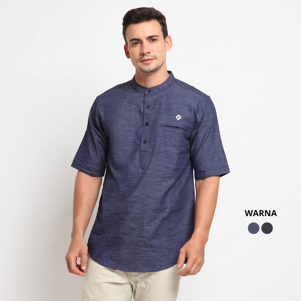 KEANE NAVY |ManNeedMe x CW| Baju Koko Pria Lengan Pendek Baju Muslim Pria ORIGINAL