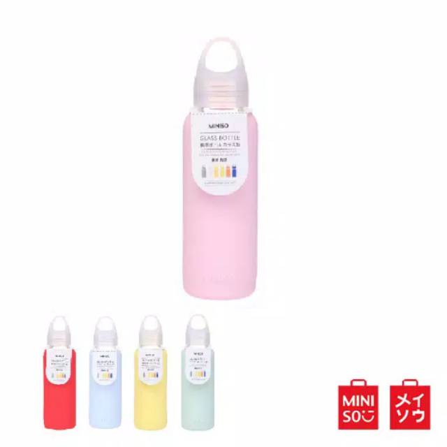 MINISO SIMPLE GLASS BOTTLE/BOTOL TRAVEL/BOTOL MINUM 300 ML