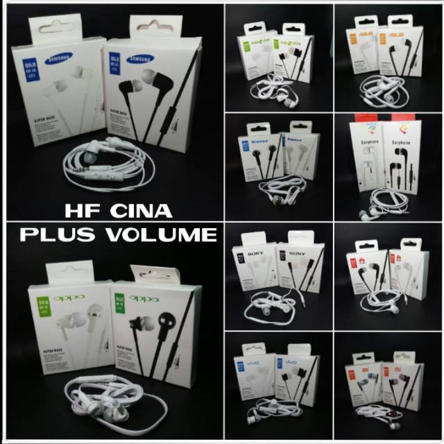 Headset Handsfree Earphone Super bass + Tombol Volume