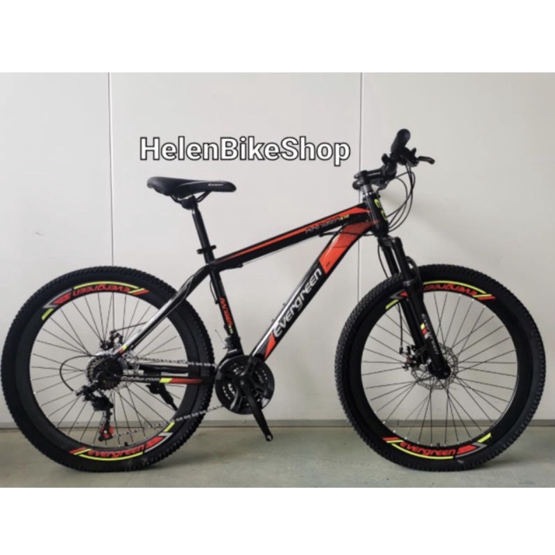 Sepeda Gunung MTB 26 Evergreen type 580 Gigi  24 Speed(Gosend atau Grab)-Hitam Merah