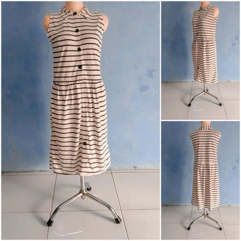 Baju atasan wanita kemeja tunik lengan panjang wanita motif salur, baju atasan wanita kemeja tunik l