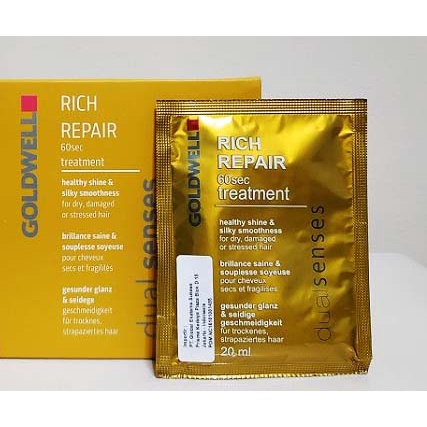 Goldwell Rich Repair 60 Second Treatment Hair Mask Sachet 20 ml Masker Rambut Rusak Kering Dry - MKM