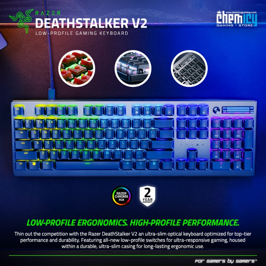 Razer DeathStalker V2 Low Profile RGB Optical Gaming Keyboard