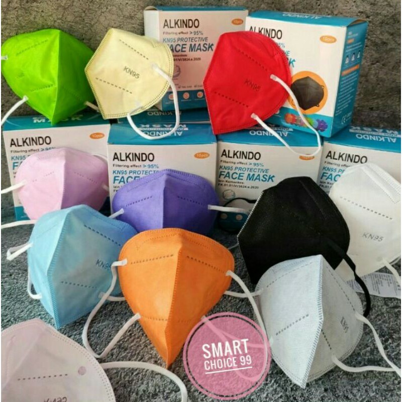 Alkindo Masker KN95 Aneka Warna (Harga Satuan), sudah dilengkapi izin Kemenkes