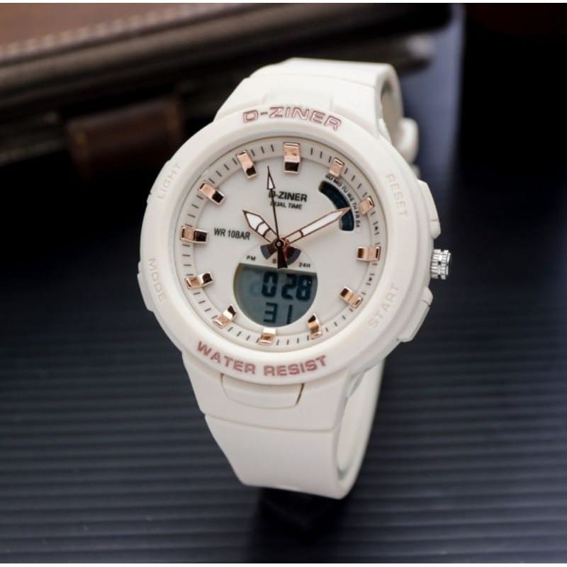 ✅COD GR JAM TANGAN SPORT Wanita DUAL-TIME D-ZINER ORIGINAL WATER RESSIST GST-8260 new