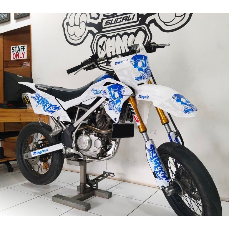 DEKAL KLX BF STIKER MOTOR KLX SUPERMOTO PUTIH