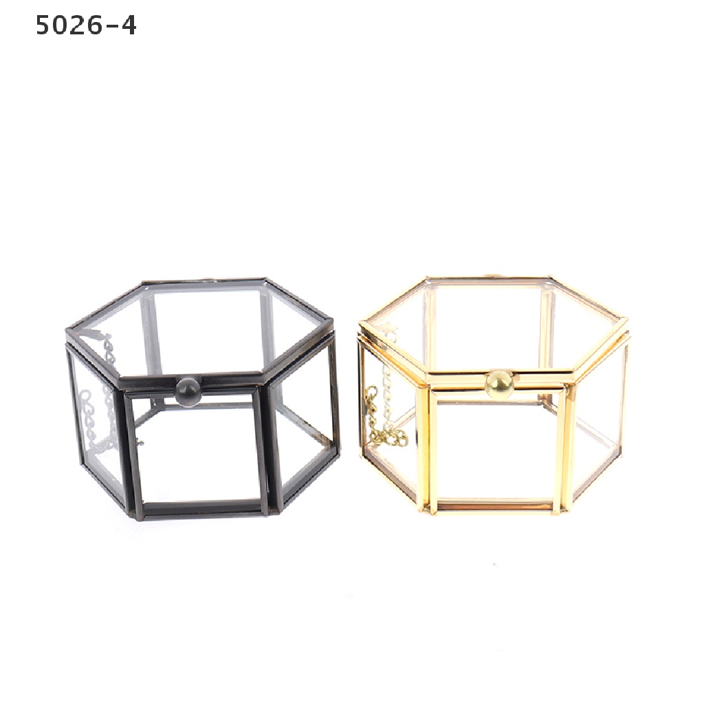 5026-4 Geometrical Glass Jewelry Box Jewelry Organize Holder Ring Box Jewelry Storage 5026-4