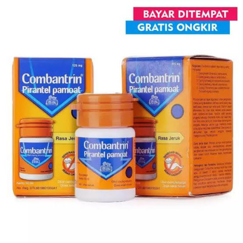 ORIGINAL COMBANTRIN OBAT CACING ANAK SIRUP 10 ML RASA JERUK 125 MG