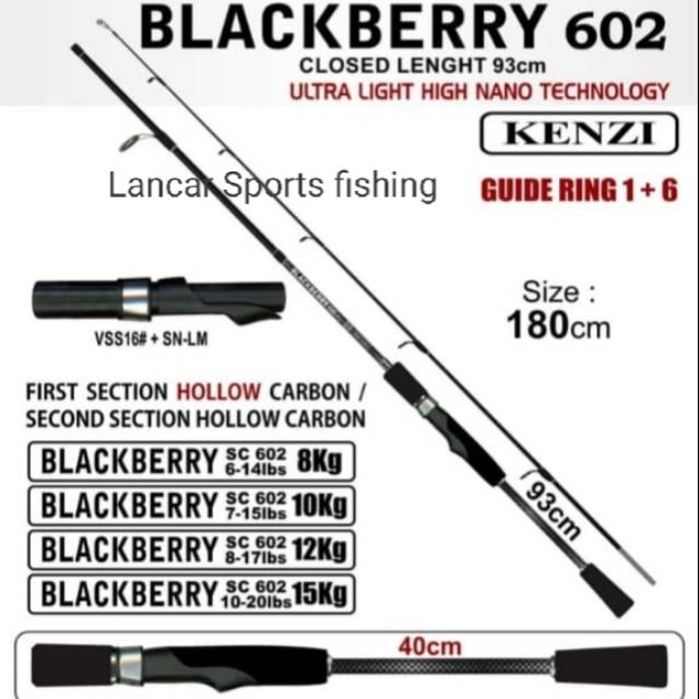 Joran pancing kenzi BLACKBERRY 602