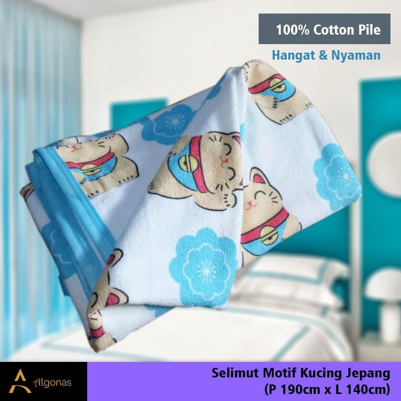 Selimut Dewasa Katun Lembut Motif Karakter Jepang 140x190 Best Seller