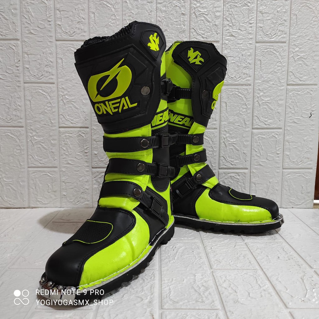 sepatu trail cross oneal protector terlaris hitam stabilo