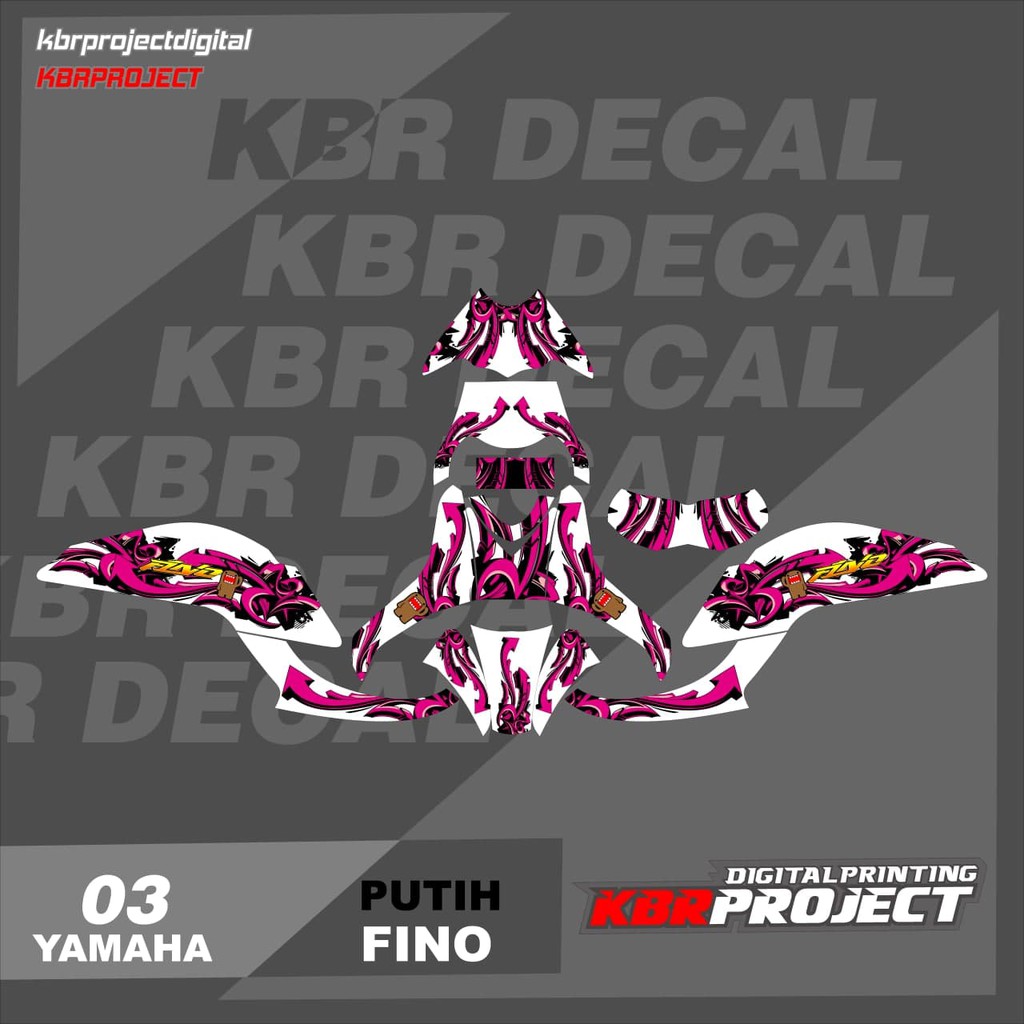 DECAL FINO STICKER VARIASI MOTIF GRAFIS DECAL MOTOR YAMAHA FINO 03 CUSTOM BEBAS BISA