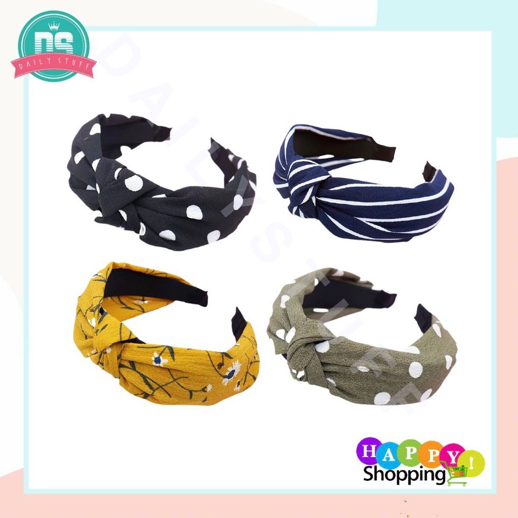 DS B10 BANDANA MOTIF BANDO SIMPUL AKSESORIS RAMBUT WANITA BANDO ALA KOREA IMPORT MURAH