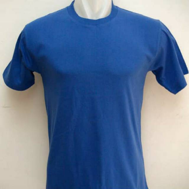 kaos polos lengan pendek warna biru benhur