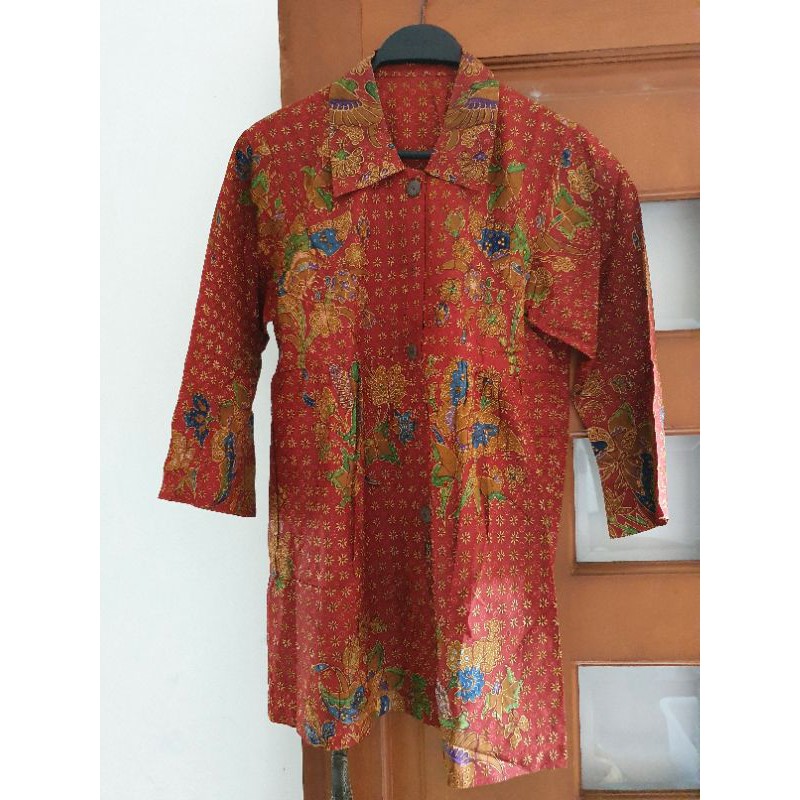 blouse batik tulis warna maroon kualitas bagus
