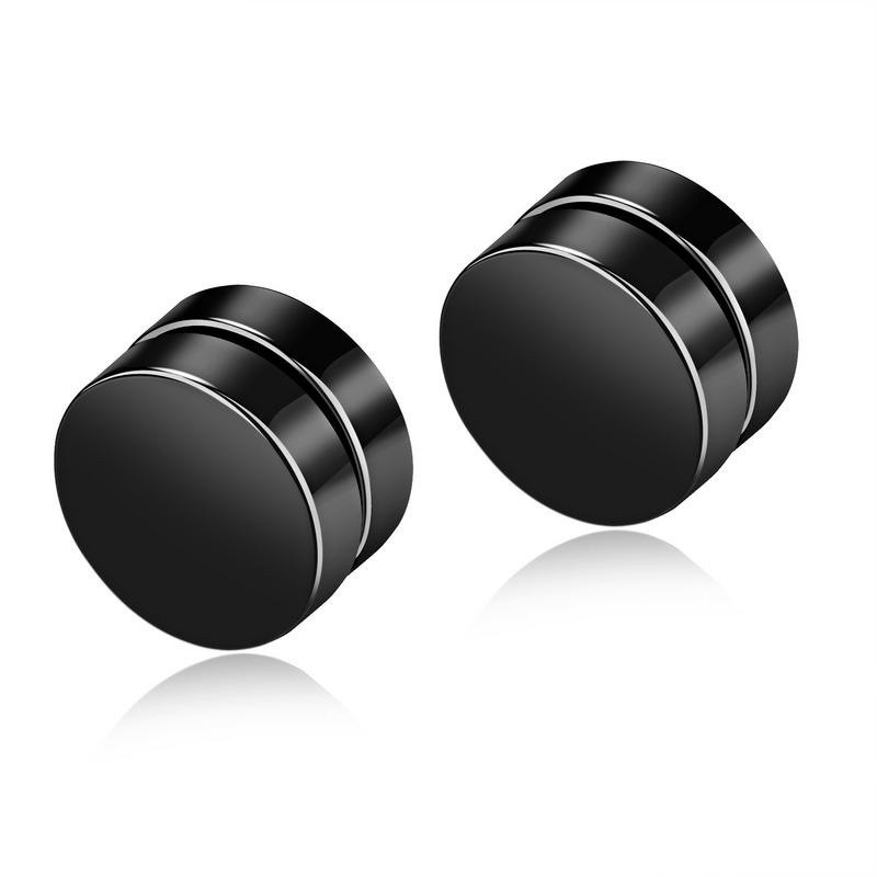 [NEW] 2 PCS Anting Magnet Hitam Pria Wanita Anting Klip Tanpa Tindik Anting BTS Korea Wanita Cowok Kekinian Aksesoris Fashion