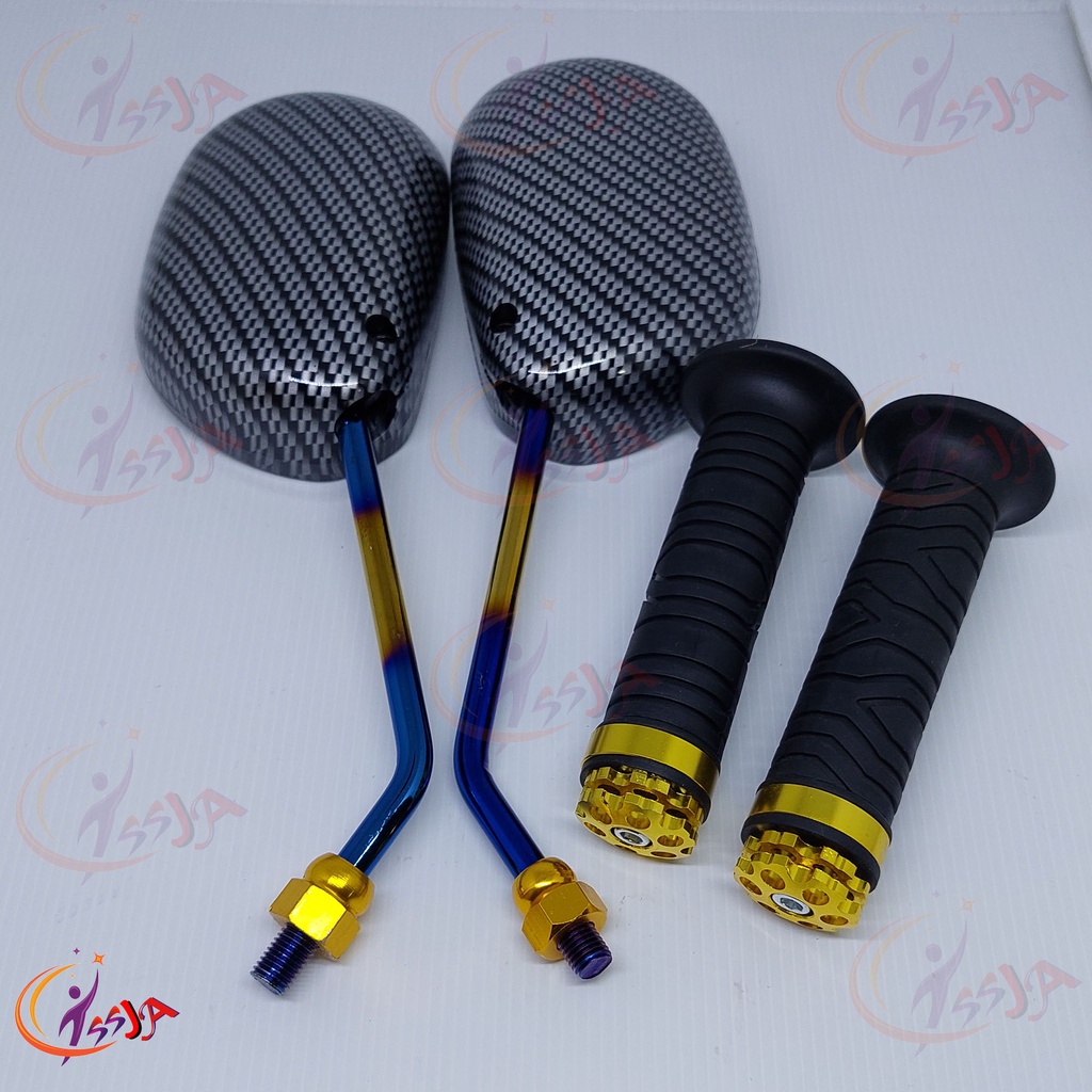 SPION CARBON YAMAHA MIO PLUS HANDGRIP MOTOR VARIASI UNIVERSAL UNTUK SEMUA MOTOR YAMAHA