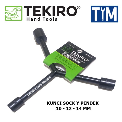 TEKIRO Kunci Sock Y Pendek 10-12-14 mm