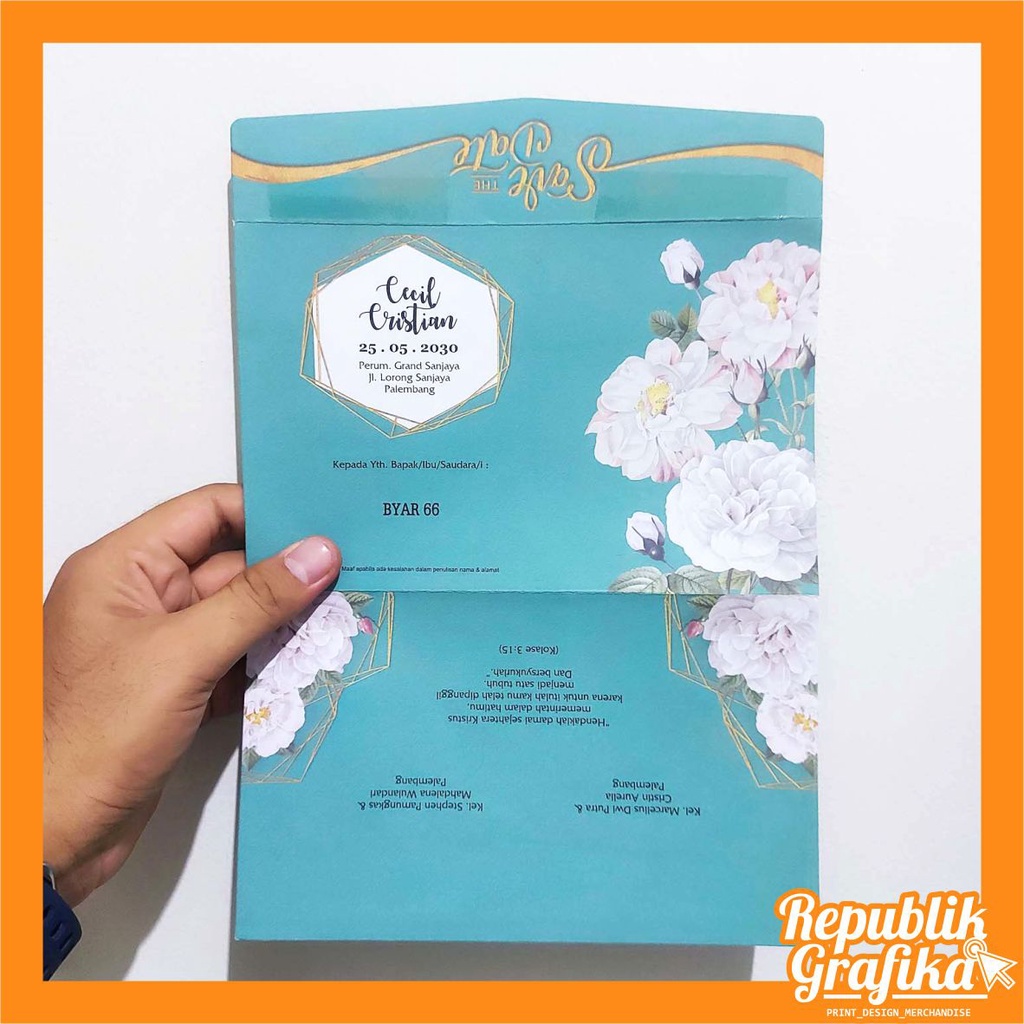 CETAK UNDANGAN PERNIKAHAN MURAH MODEL BYAR 66 - FREE PLASTIK OPP DLL