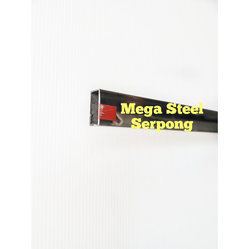 Hollow Stainless Kotak Mirror 10 x 20 mm Tebal 1 mm Panjang 119.5 cm