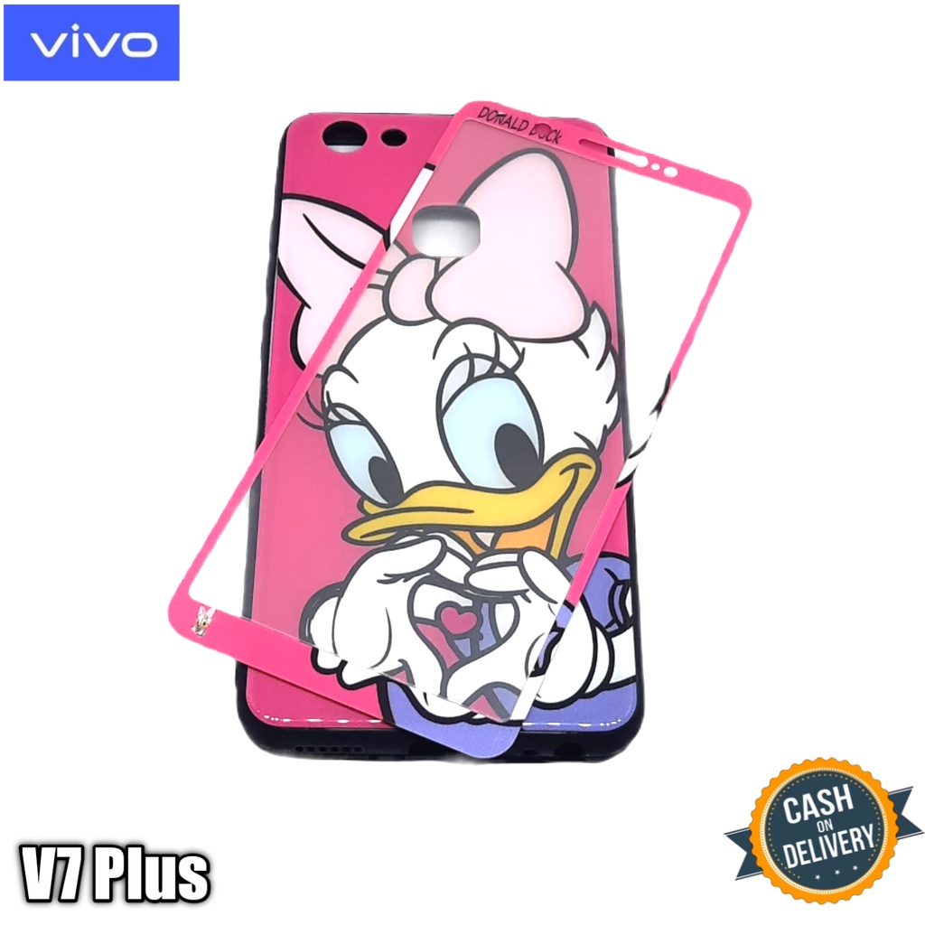 Vivo V7 Plus Silikon Glass Case Motif Lucu