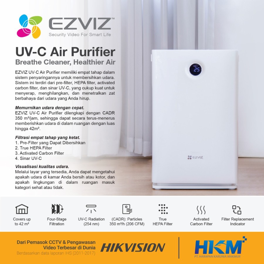 Ezviz UV-C Air Purifier CS-EB350A with HEPA Filter and UV-C Light