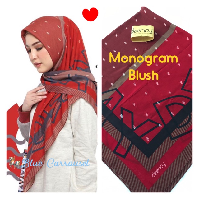 Deenay Voal Scarf Monogram Blush