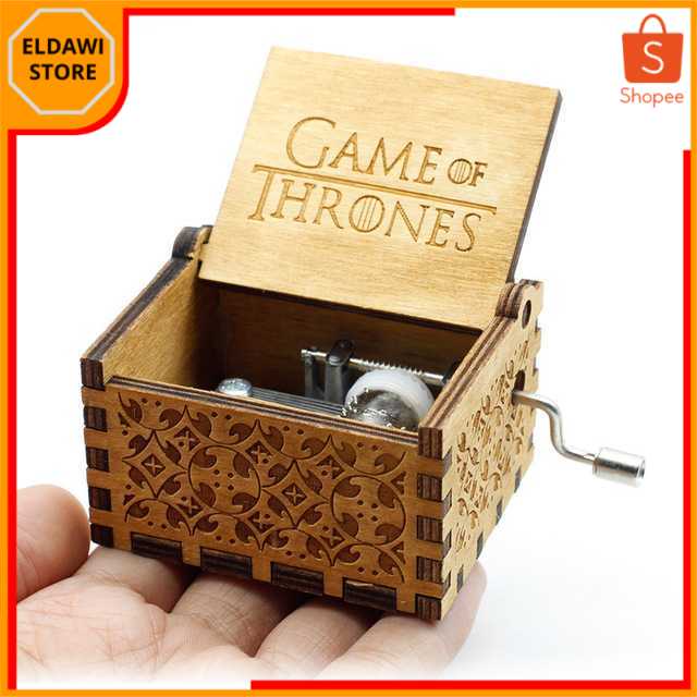 (BISA COD) ELDAWI - ANPRO Kotak Musik Antik Wooden Music Box Engraving - ADQ0194