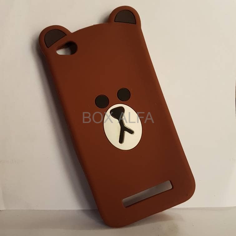 Case Xiaomi Redmi 4A 3D Kartun Soft Ultra Thin Slim Bear Brown