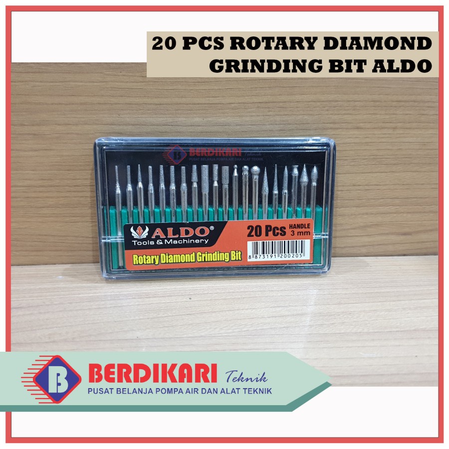 Mata Tuner Carbide Bur Set 20pcs Diamond Pur Mini Grinder Ukir kaca