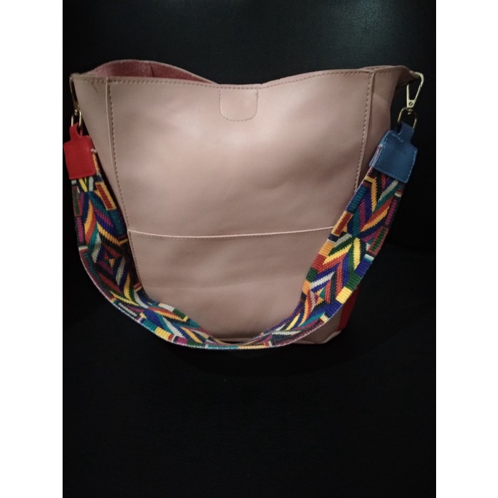 Tas Selempang Wanita Kulit Sintetis HOBO Tali Besar