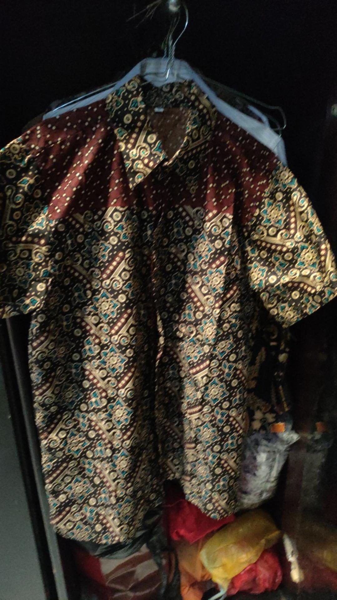 Kemeja Batik Lengan Panjang 021 Distro Batik Hrb026 Hem Batik Murah Seno Sogan Bakung Padi Manggar