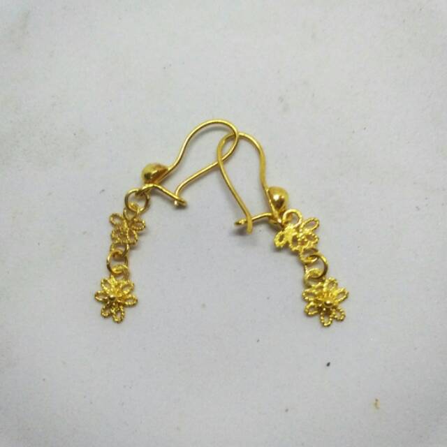 Anting Perak Murni 999 lapis emas