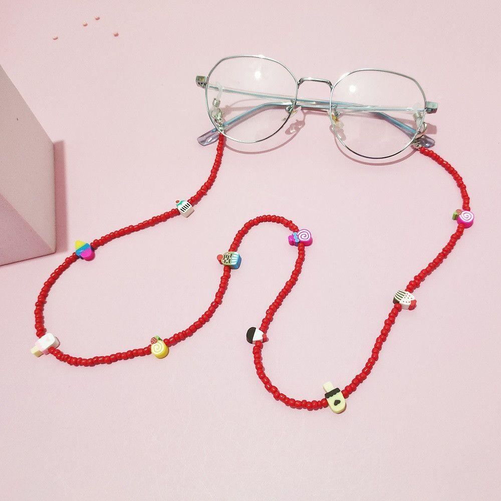 Lily Rantai Kacamata Adjustable Manik-Manik Warna-Warni Anti Slip Sunglasses Lanyards