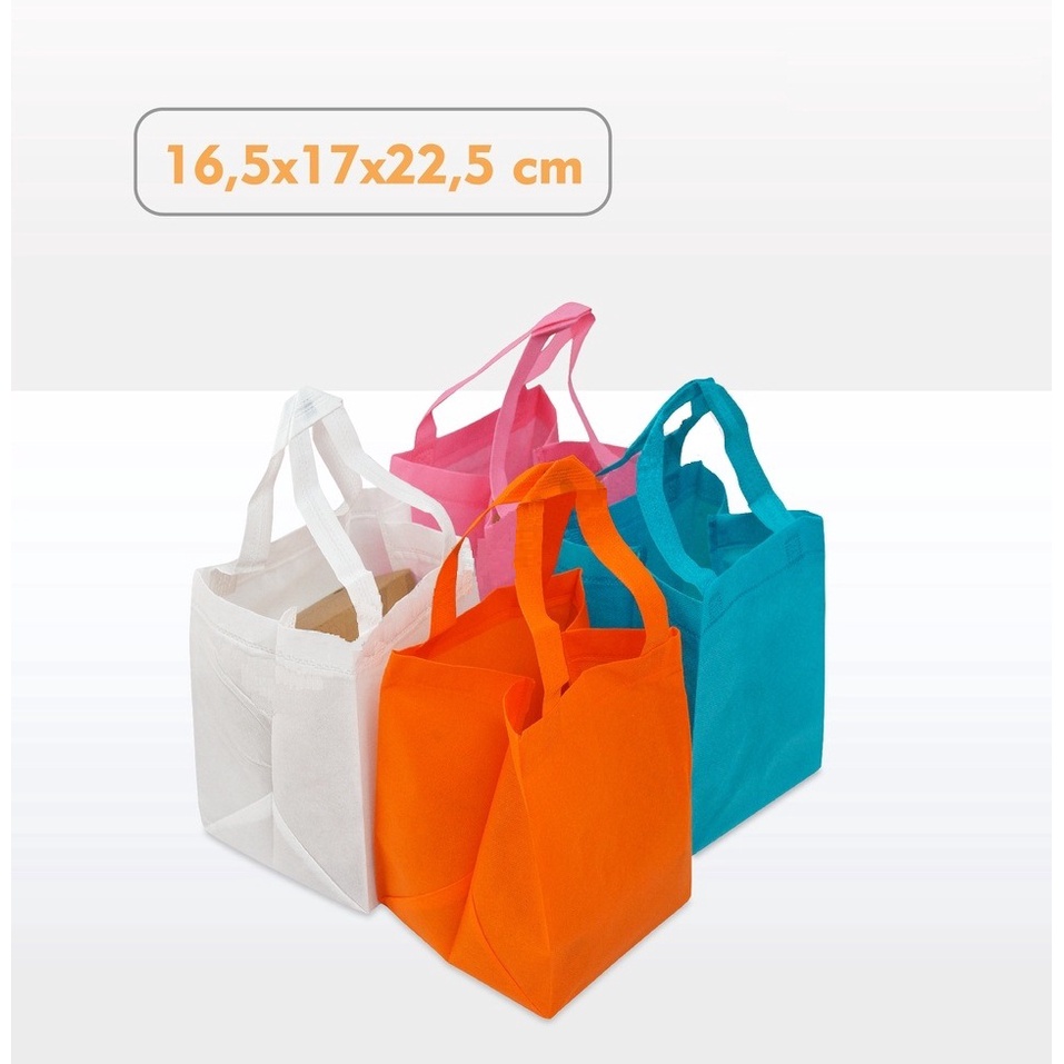 

Tas spundbond 3D (16x16x22,5 cm) tas kain/tasspundbond/goodiebag/tas kado