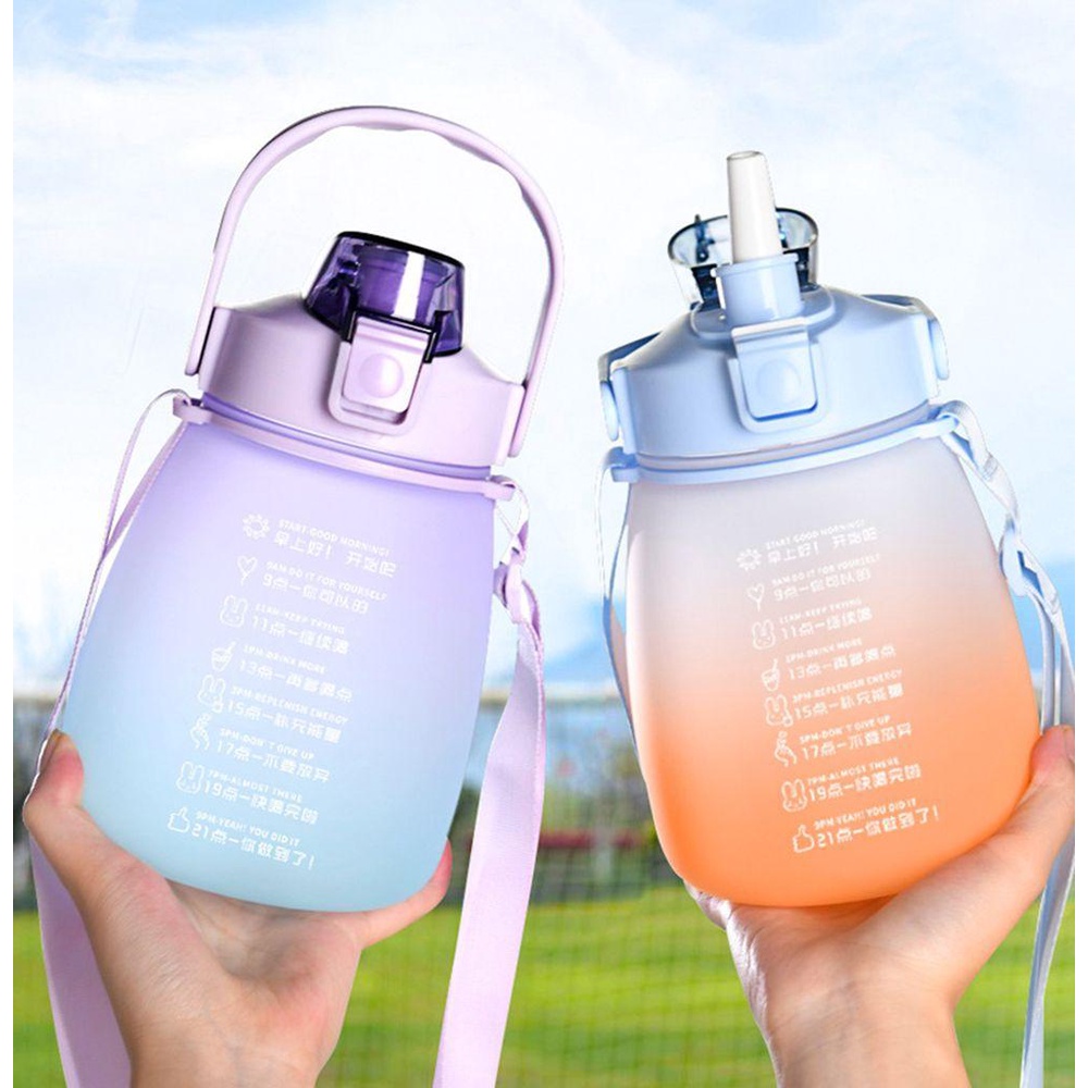 Populer Botol Air 1200ml Travel Portabel Kapasitas Besar Drink Jugs Gradient