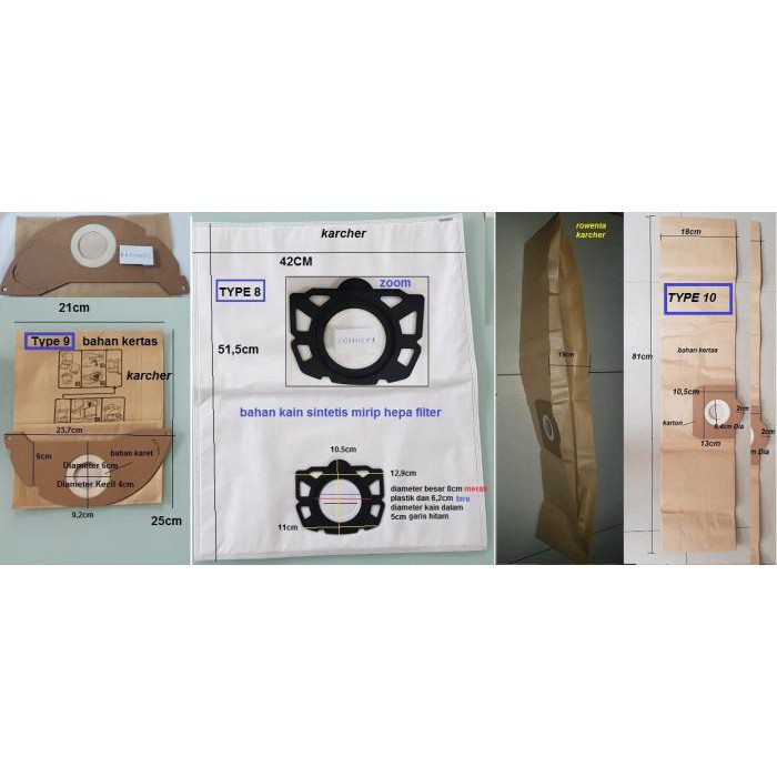 Kantong Debu Vacuum Cleaner Universal Kain Non Woven Dapat Dicuci - Type 7