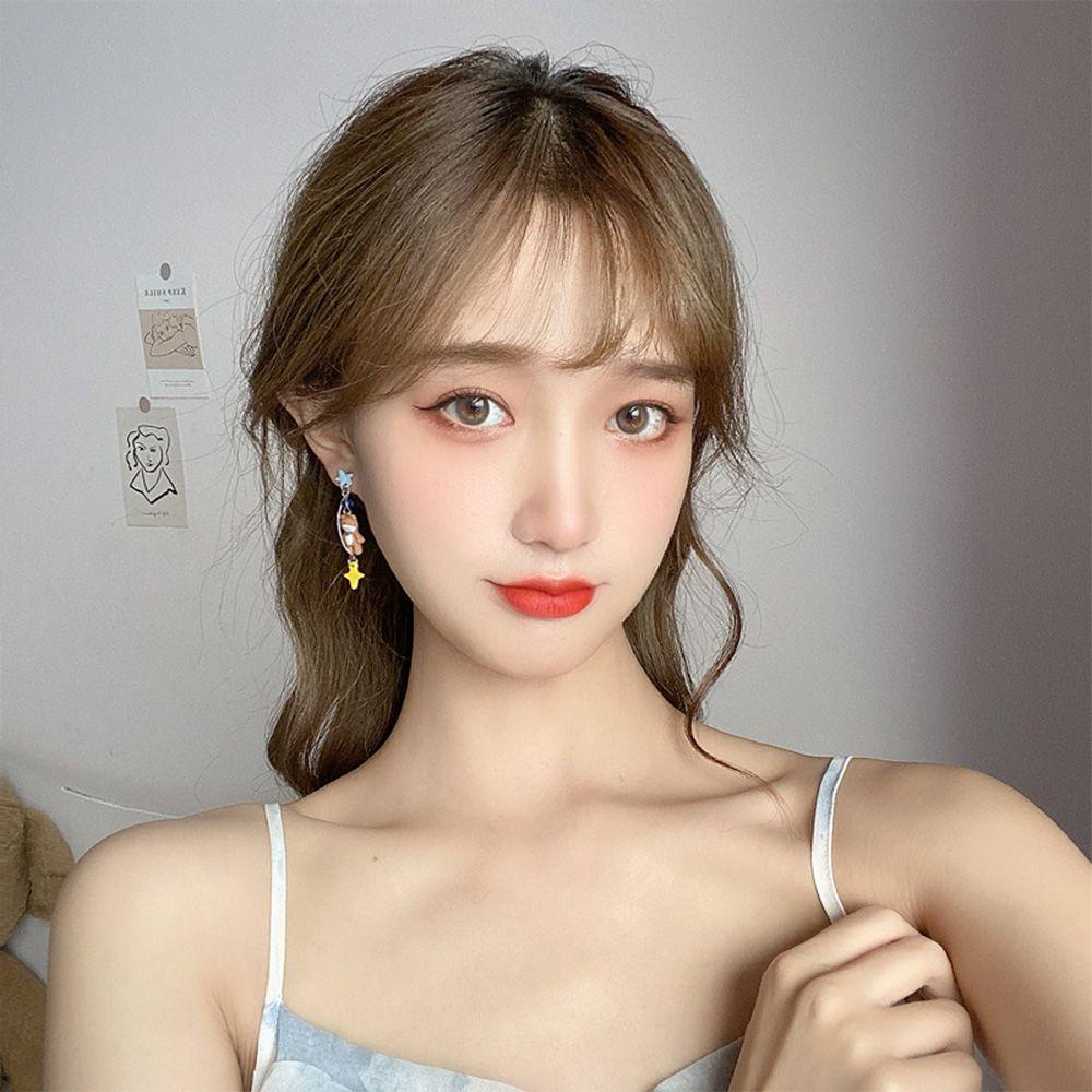 Mxbeauty Anting Asimetris Wanita Lucu Modis Star Could Rabbit Bow Perhiasan Aksesoris