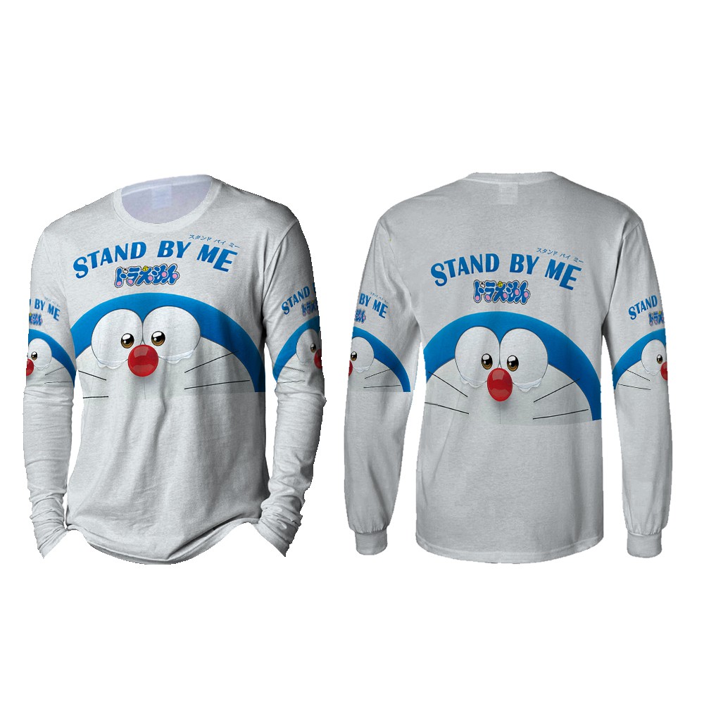 Kaos Pria Lengan Panjang DORAEMON 3D Full Print Sublimation 004
