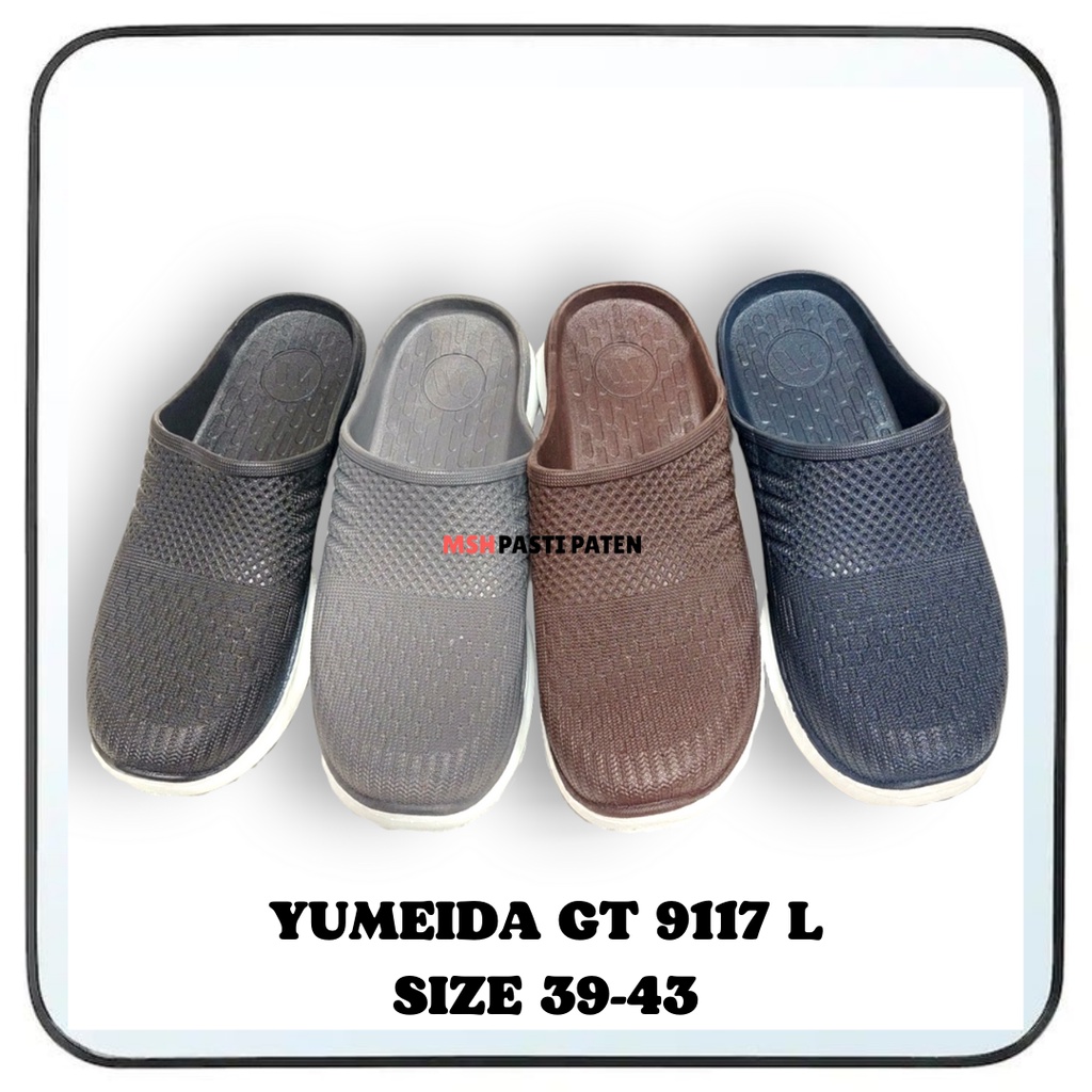 COD Sepatu sandal karet pria merk yumeida gt 9117 l ukuran 39-43 Sandal selop pria