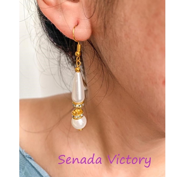 Senada VIctory Anting Juntai Mutiara Anting Pearl Earrings Fashion SVA025