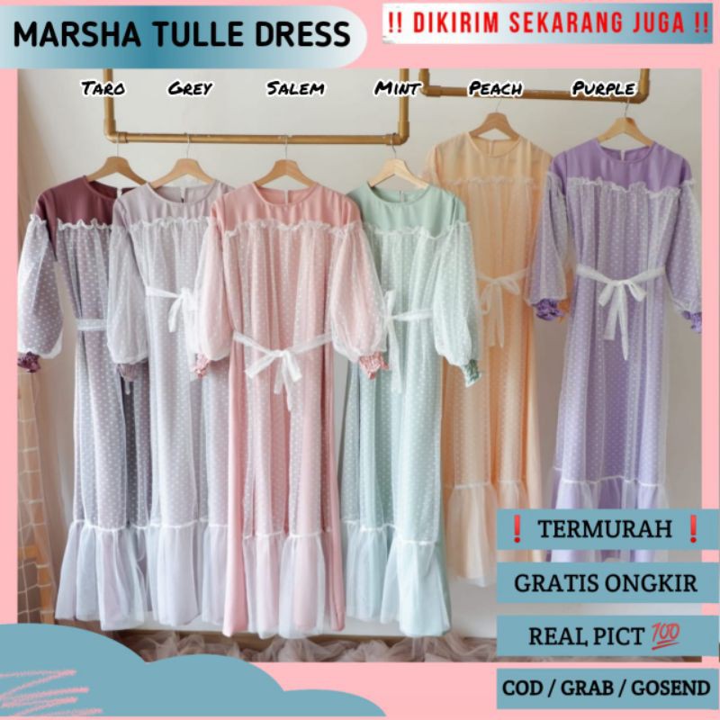 MARSHA TULLE DRESS / DRESS LEBARAN / DRESS MEWAH