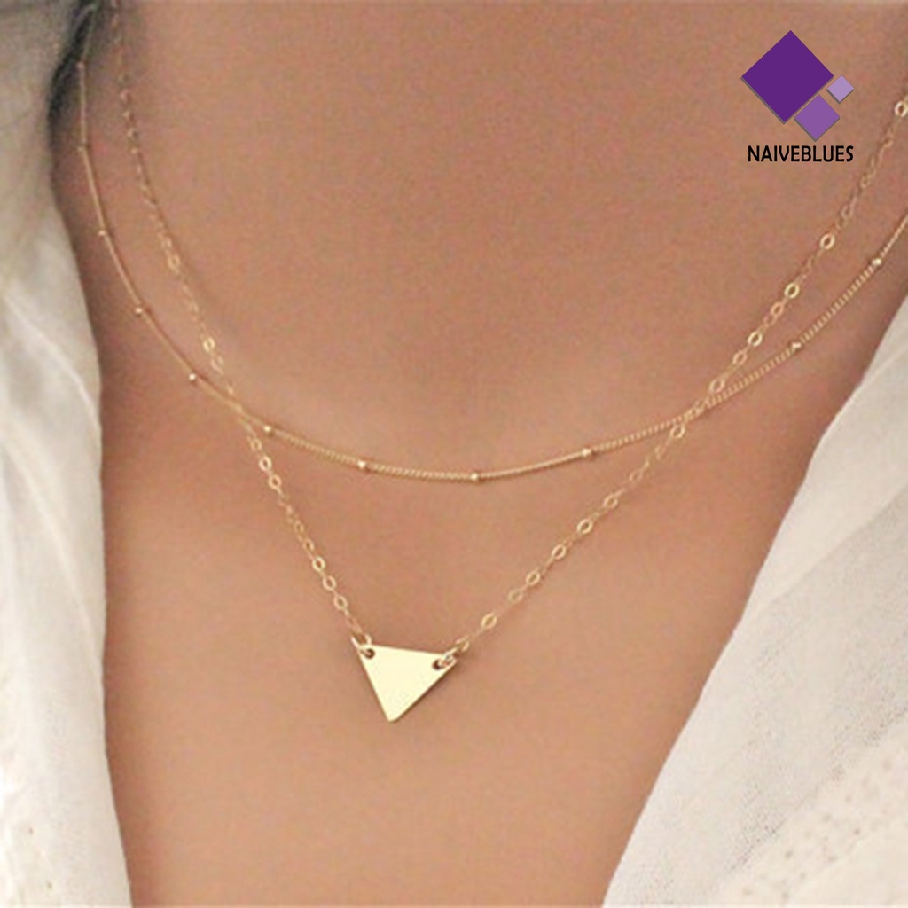 Kalung Multilayer Bentuk Segitiga Untuk Wanita