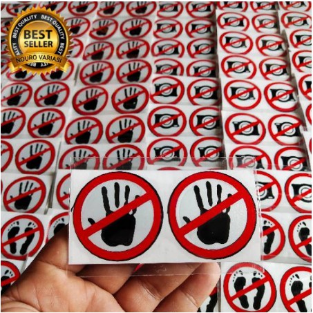 

stiker cutting sticker tumpuk warning dilarang megang jangan sentuh isi 2 kualitas terbaik murah